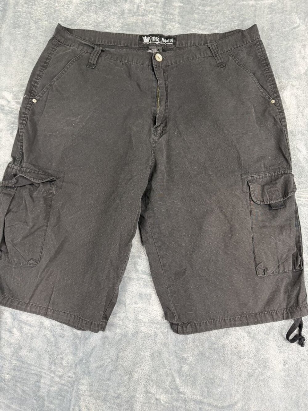 Old Skool Mens Black Cargo Shorts 40